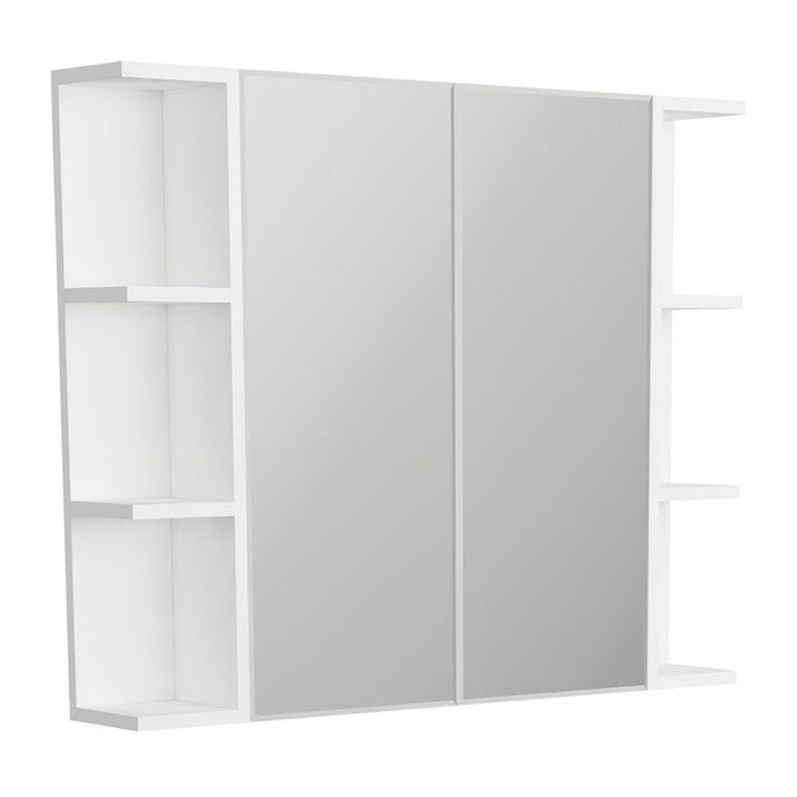 Fienza Bevel Edge 600 Mirror Cabinet, 2 Side Shelves