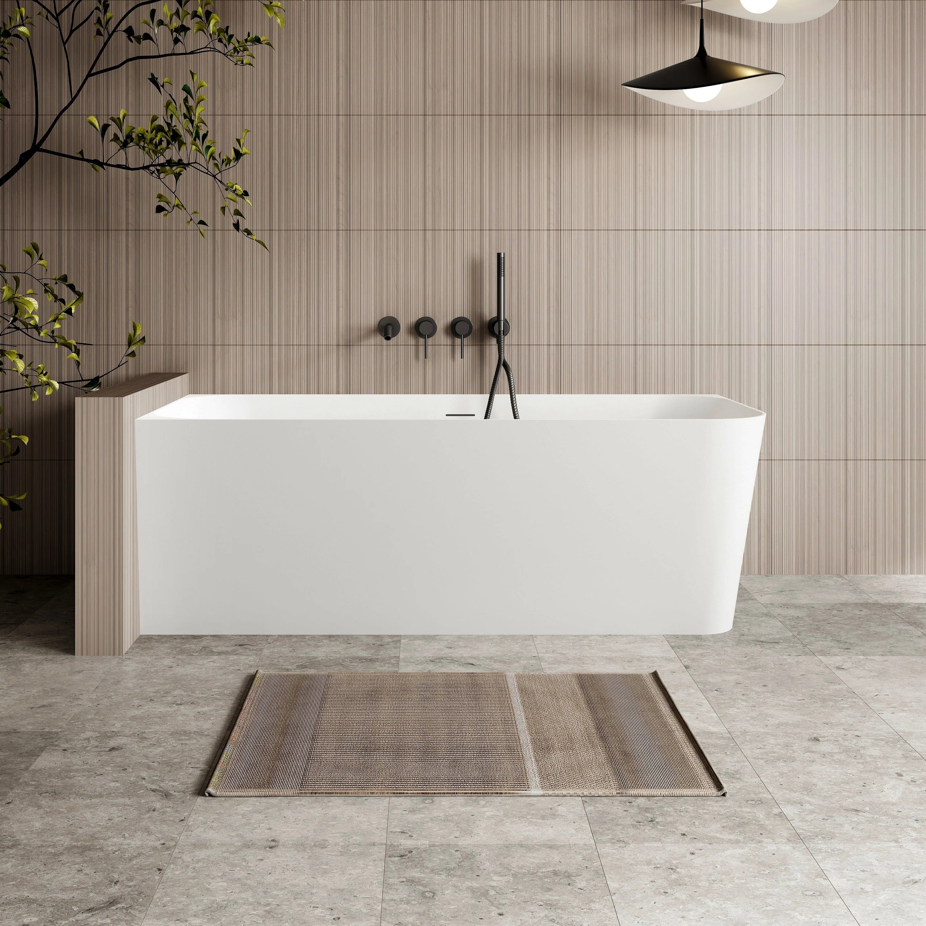 Ashton 1500mm Corner Back To Wall Bath in Matte White - Left Side Corner