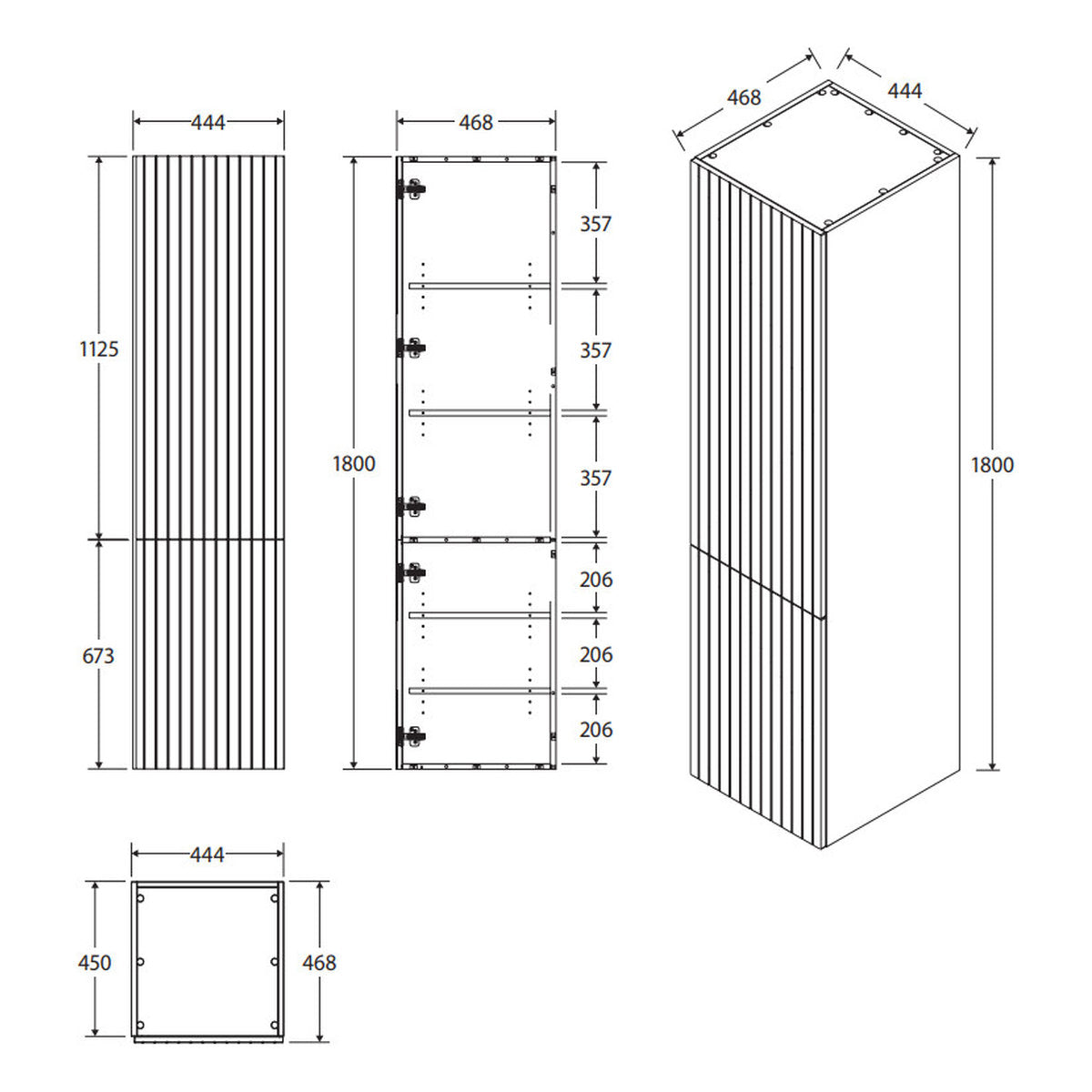 Fienza Bayview Wall-Hung Tallboy Cabinet