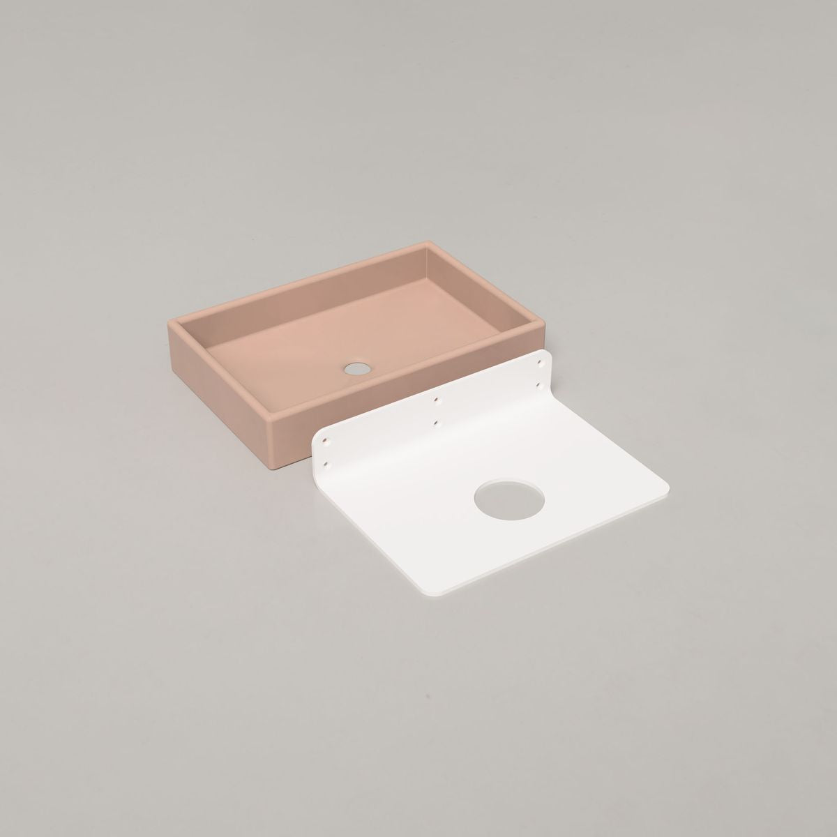 Nood Wall Mount Box Basin in Blush Pink