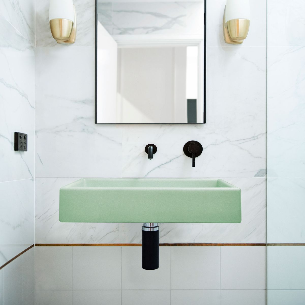 Nood Wall Mount Box Basin in Mint