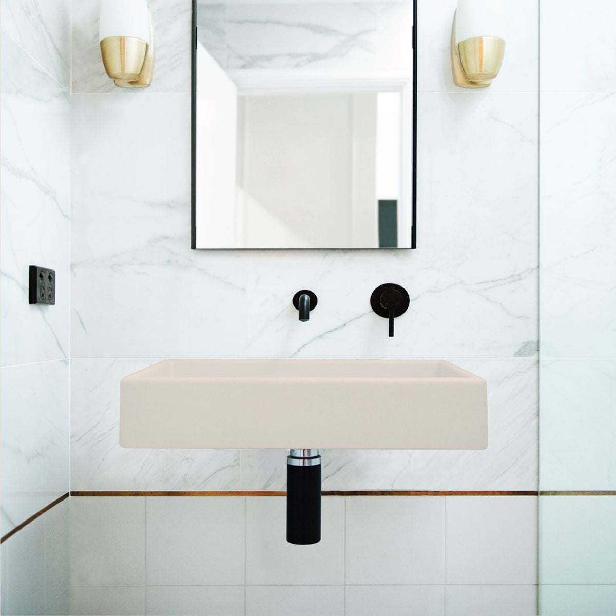 Nood Wall Mount Box Basin in Olive