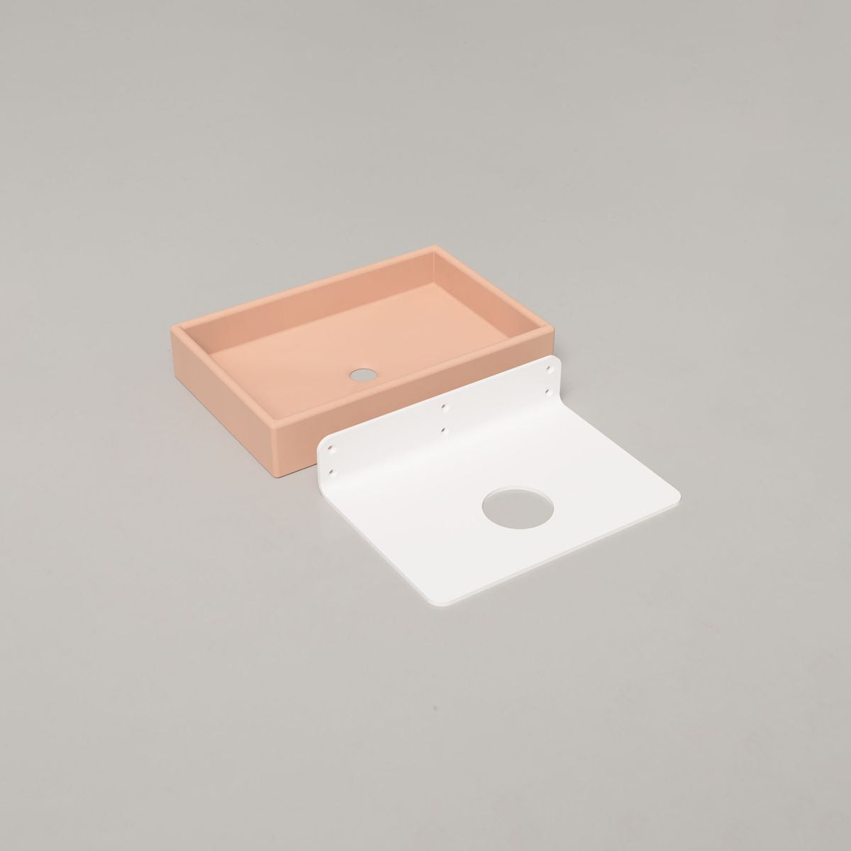 Nood Wall Mount Box Basin in Pastel Peach