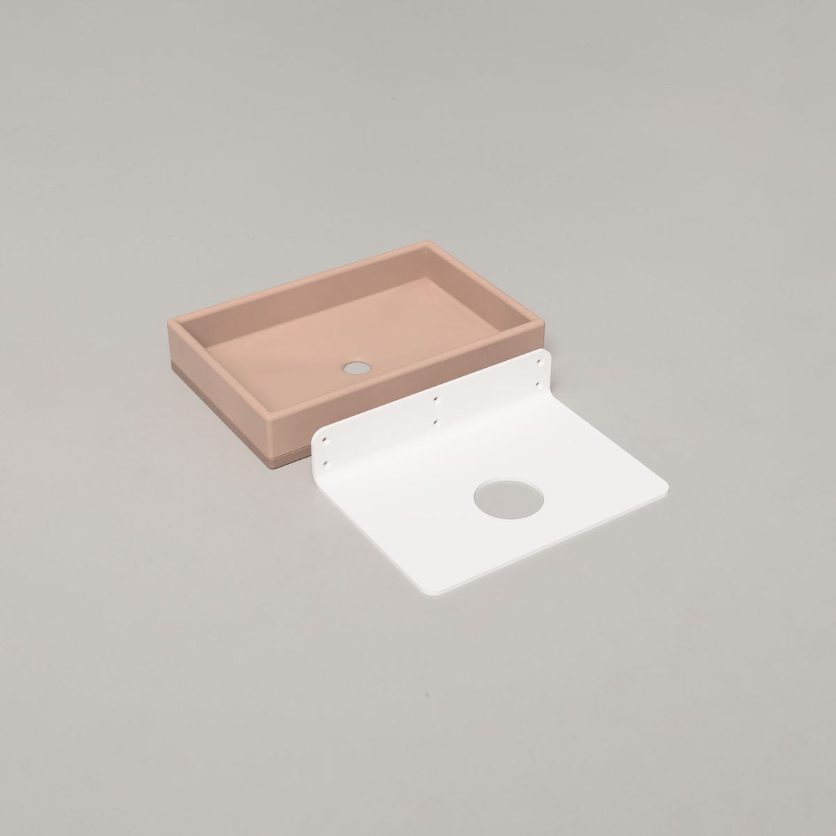 Nood Wall Mount Box Basin Two Tone in Blush Pink