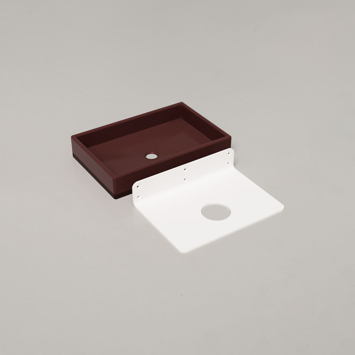 Nood Wall Mount Box Basin Two Tone in Clay