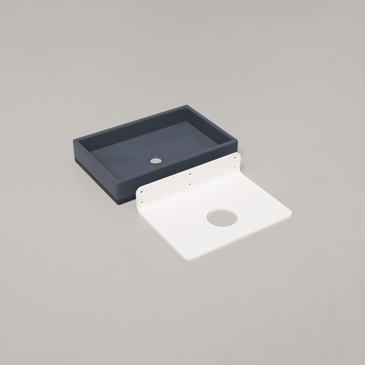 Nood Wall Mount Box Basin Two Tone in Copan Blue