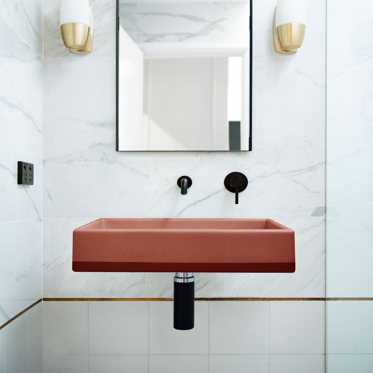 Nood Wall Mount Box Basin Two Tone in Musk