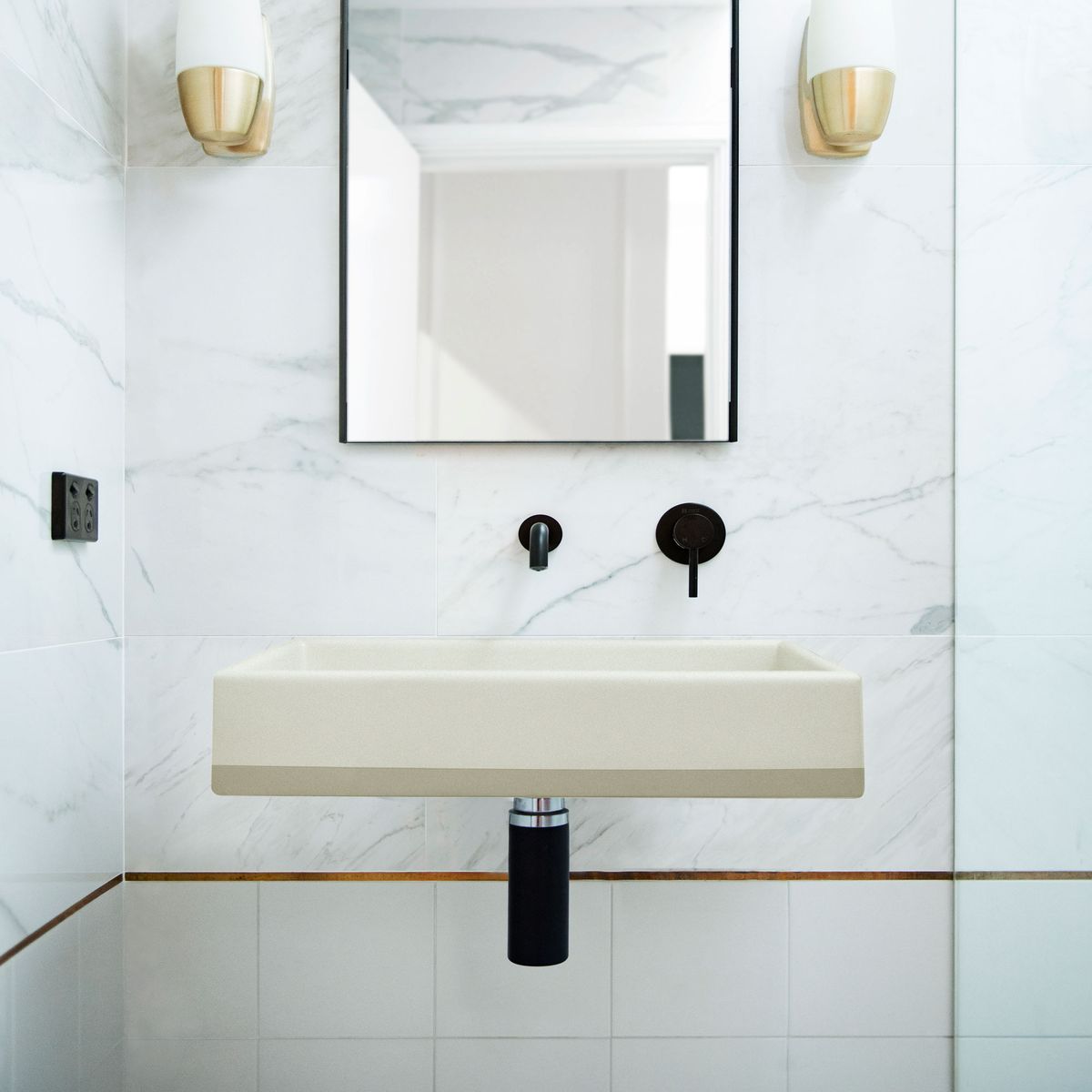 Nood Wall Mount Box Basin Two Tone in Sand