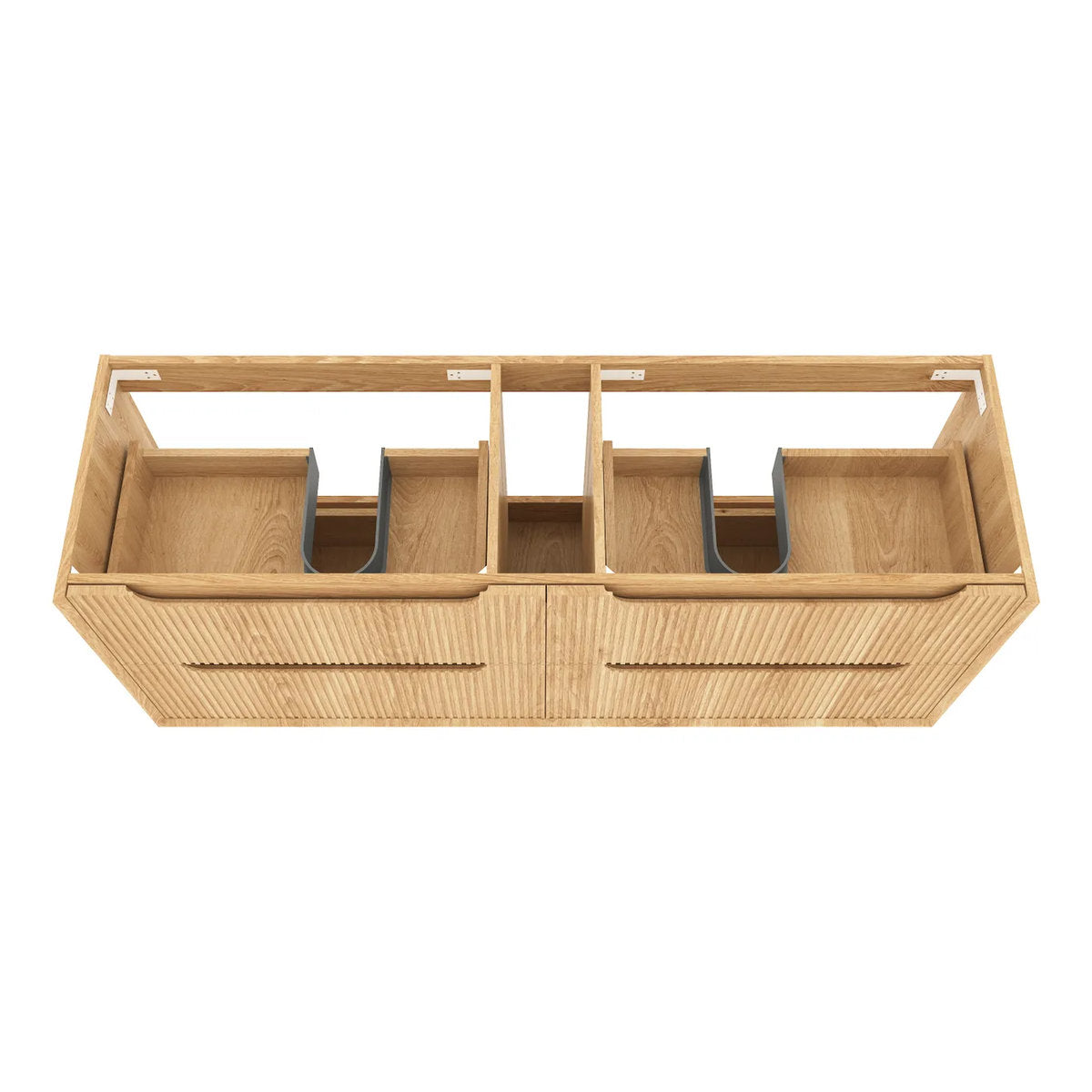 Otti Byron Fluted Woodland Oak Wall Hung Vanity 1500mm