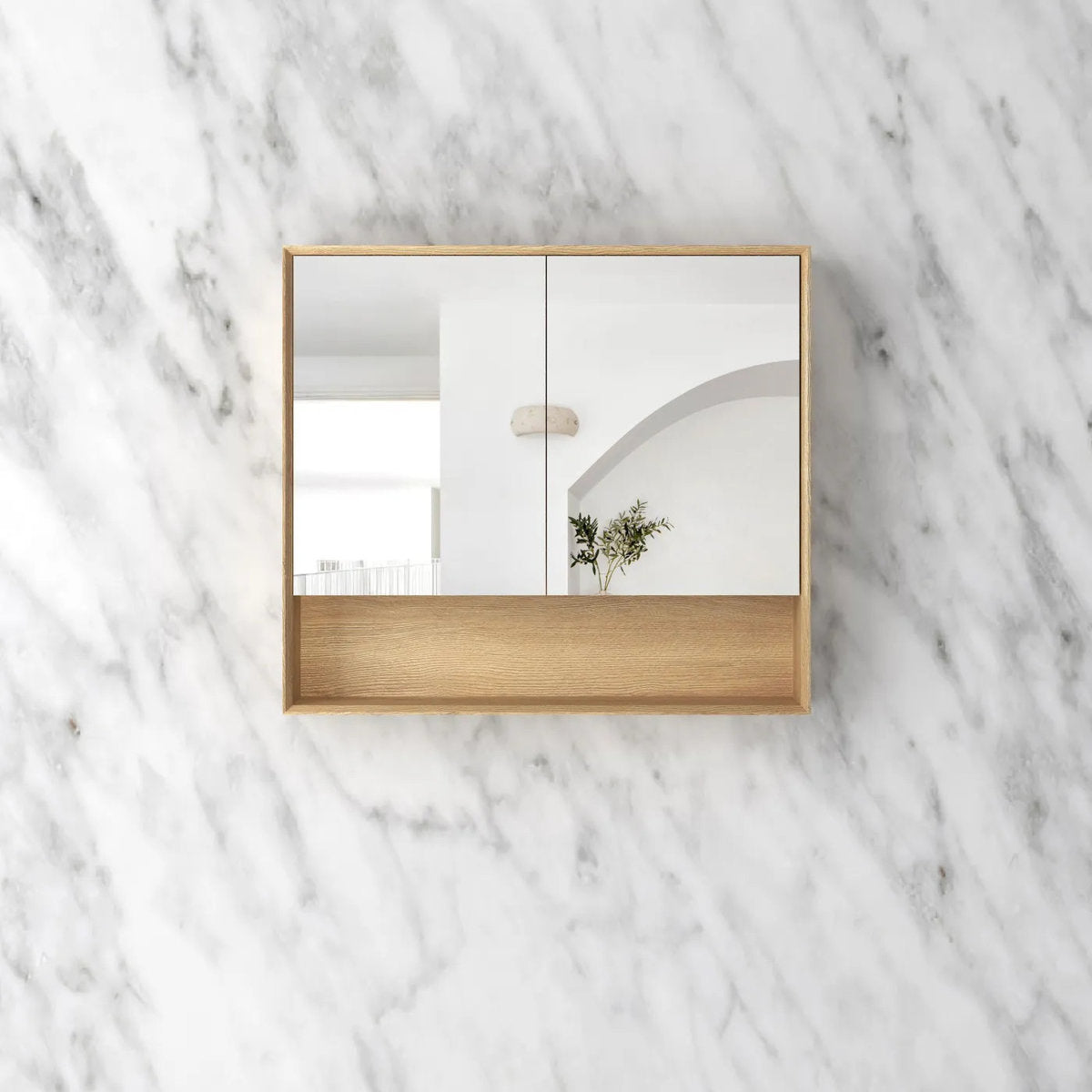 Otti Byron 900x800 Woodland Oak Shaving Cabinet