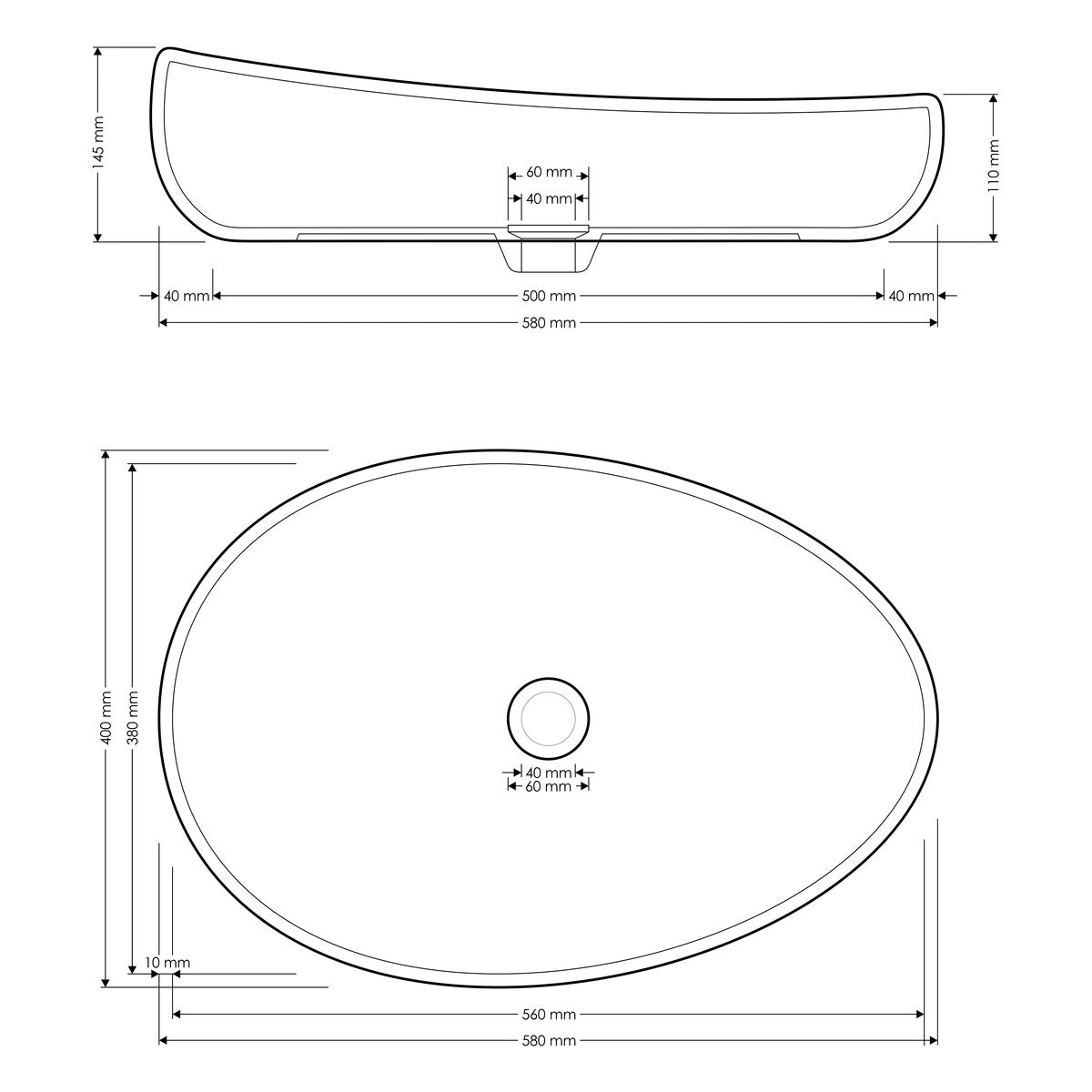 Madu Living Milla Large Basin, Black