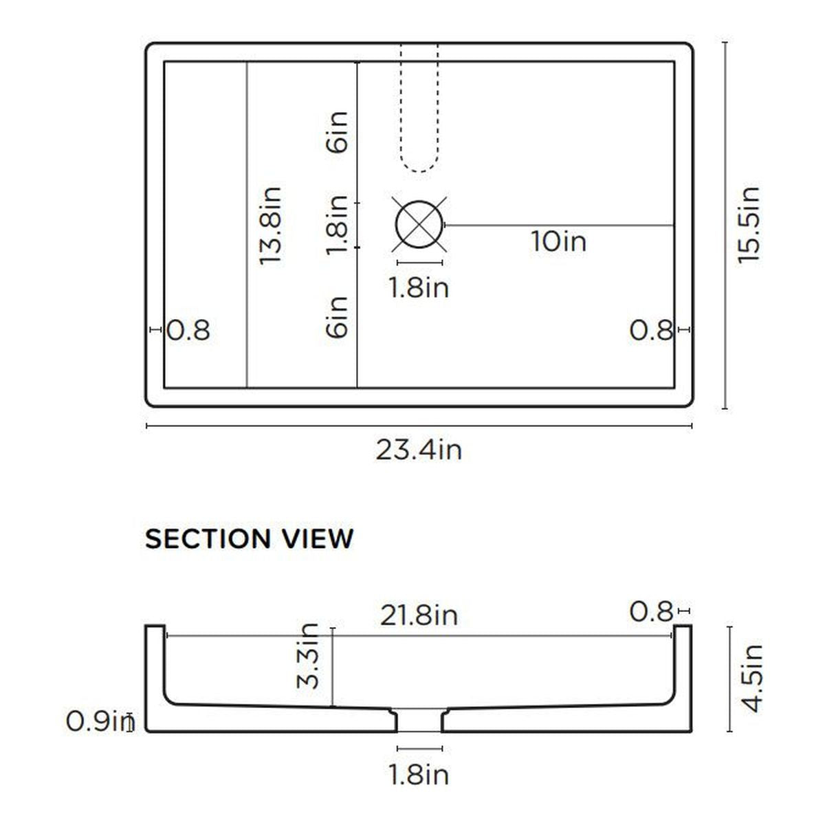 Nood Surface Mount Box Basin Two Tone in Teal