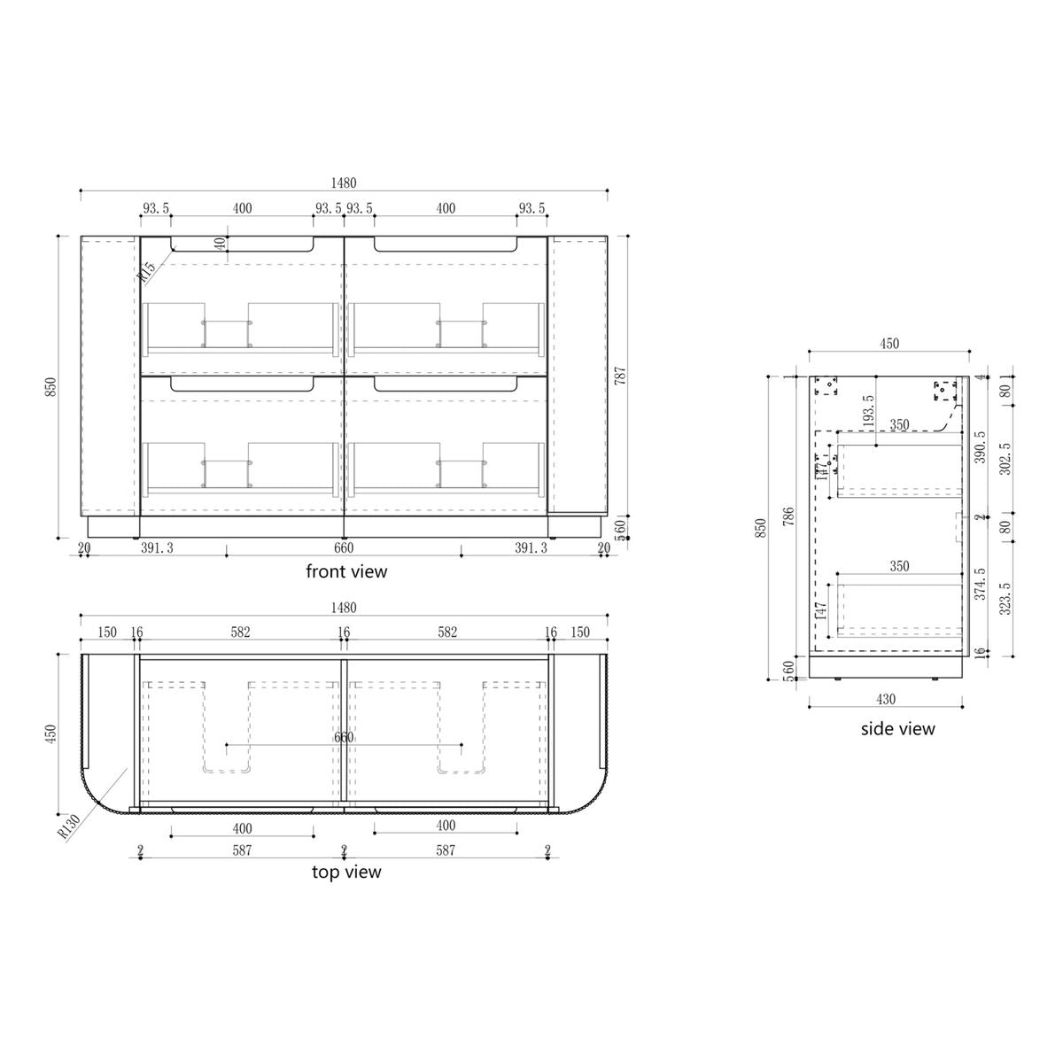 Aulic Varcelli Floor Standing 1500mm Vanity