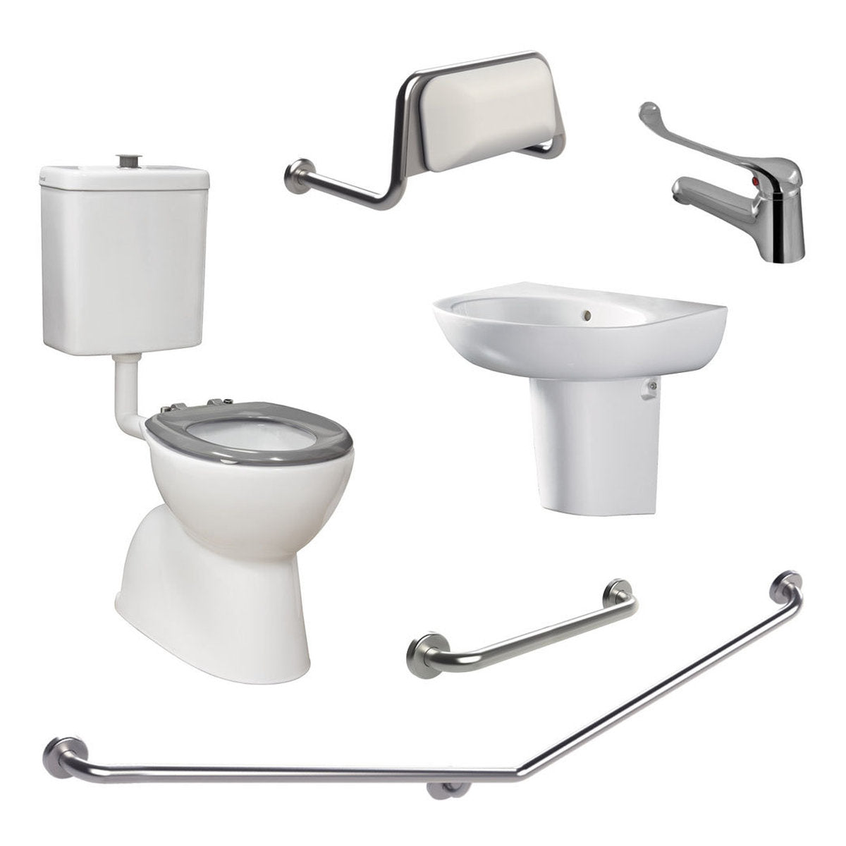 Fienza Accessible Toilet Care Kit 2 With Left-Hand 40° Rail