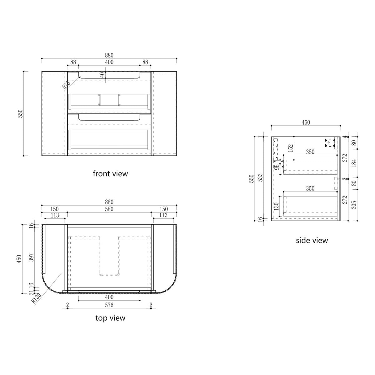 Aulic Varcelli Tier Wall Hung 900mm Vanity