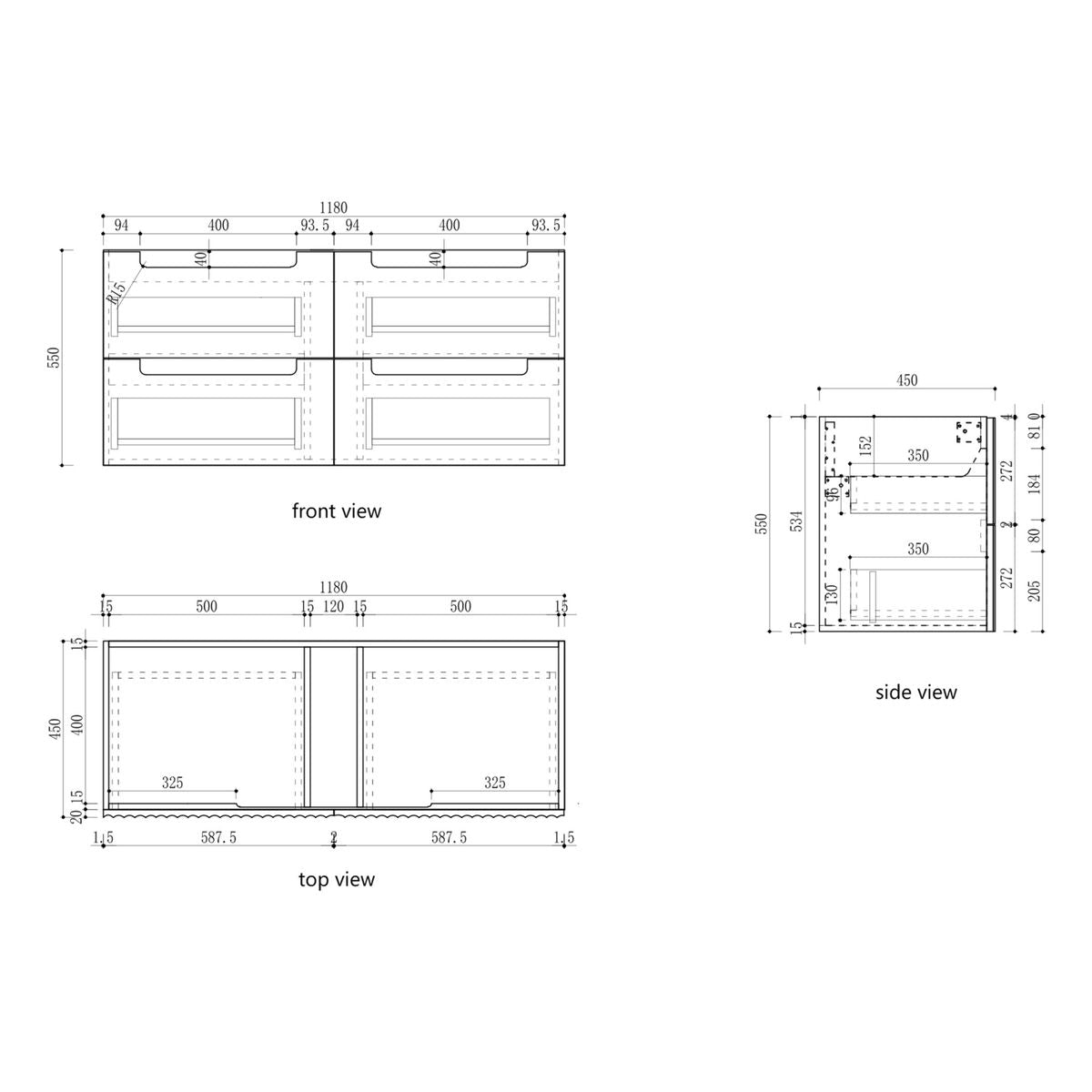 Aulic Lovina Tier Wall Hung 1200mm Vanity