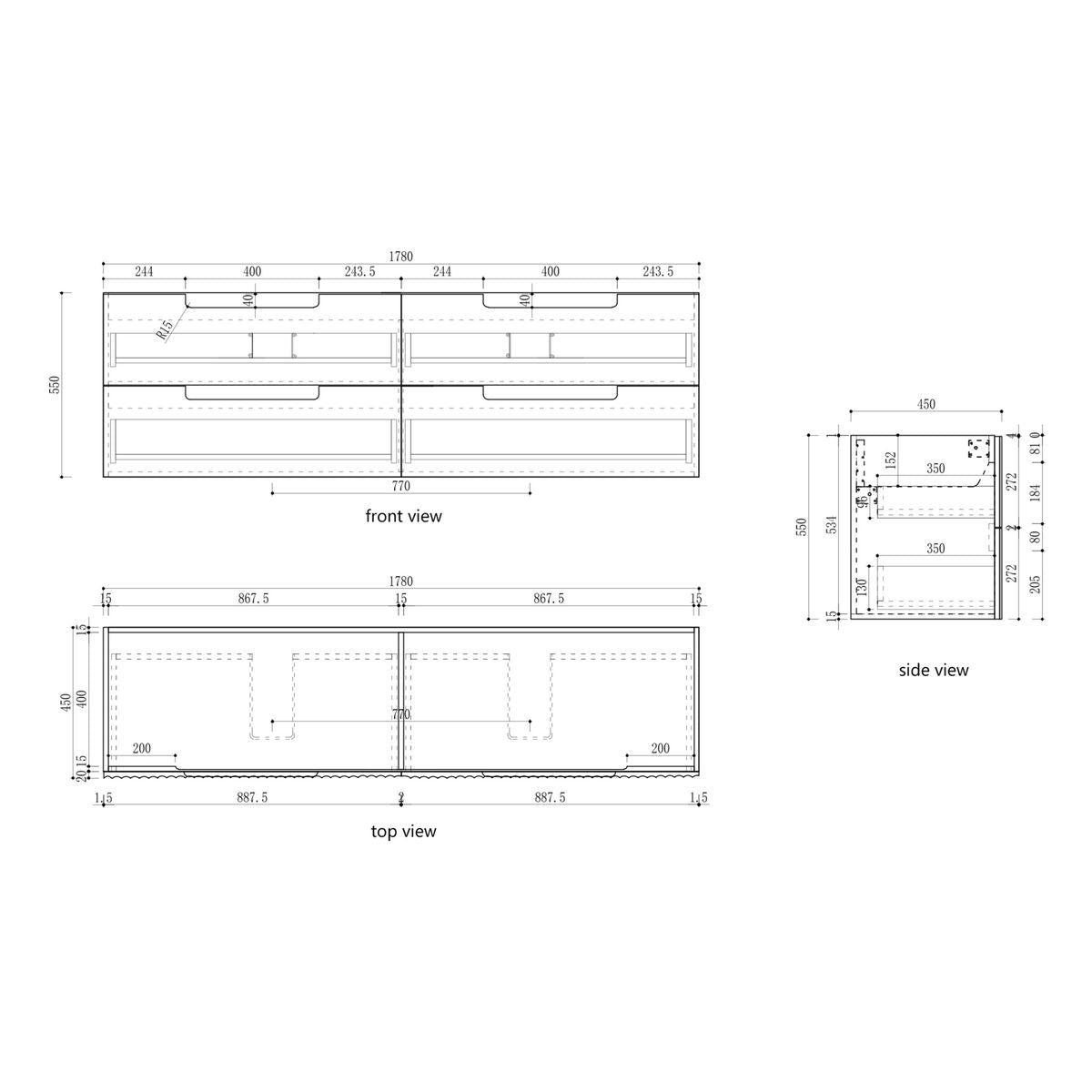 Aulic Lovina Tier Wall Hung 1800mm Vanity