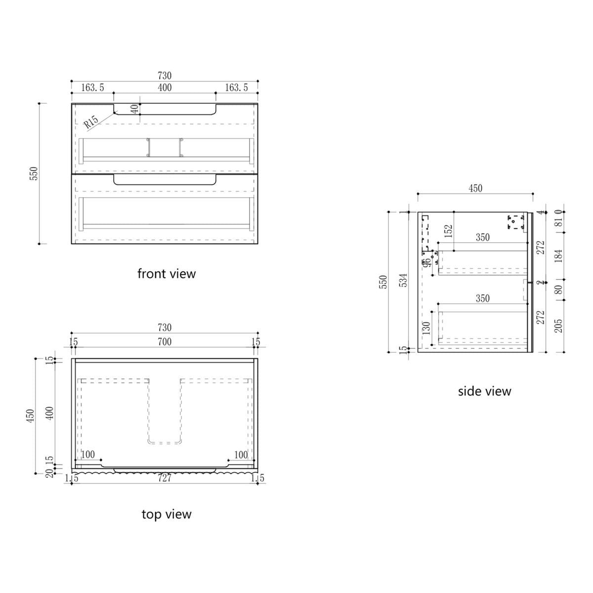 Aulic Lovina Tier Wall Hung 750mm Vanity