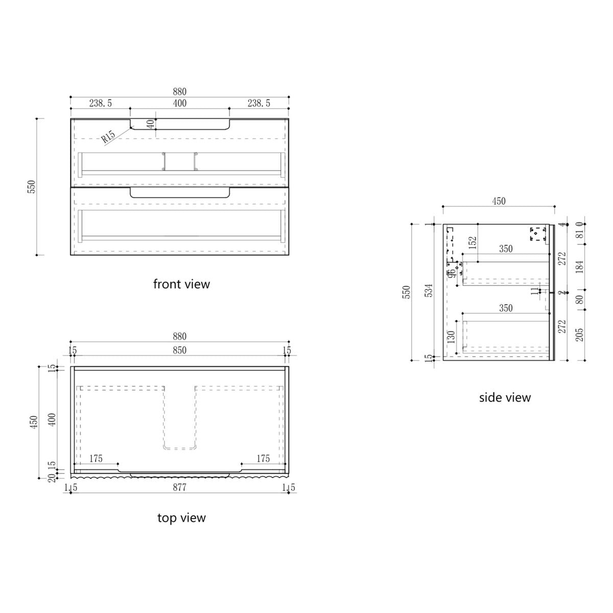 Aulic Lovina Tier Wall Hung 900mm Vanity