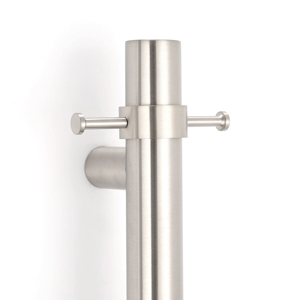 Radiant Heated Vertical Towel Rail 40 x 950mm Cool Brushed Nickel