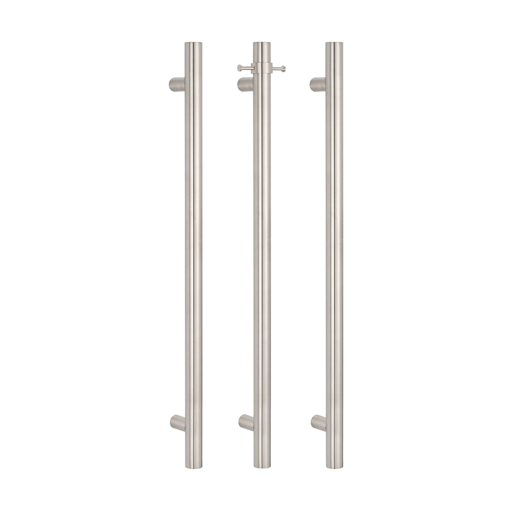 Radiant Heated Vertical Towel Rail 40 x 950mm Cool Brushed Nickel