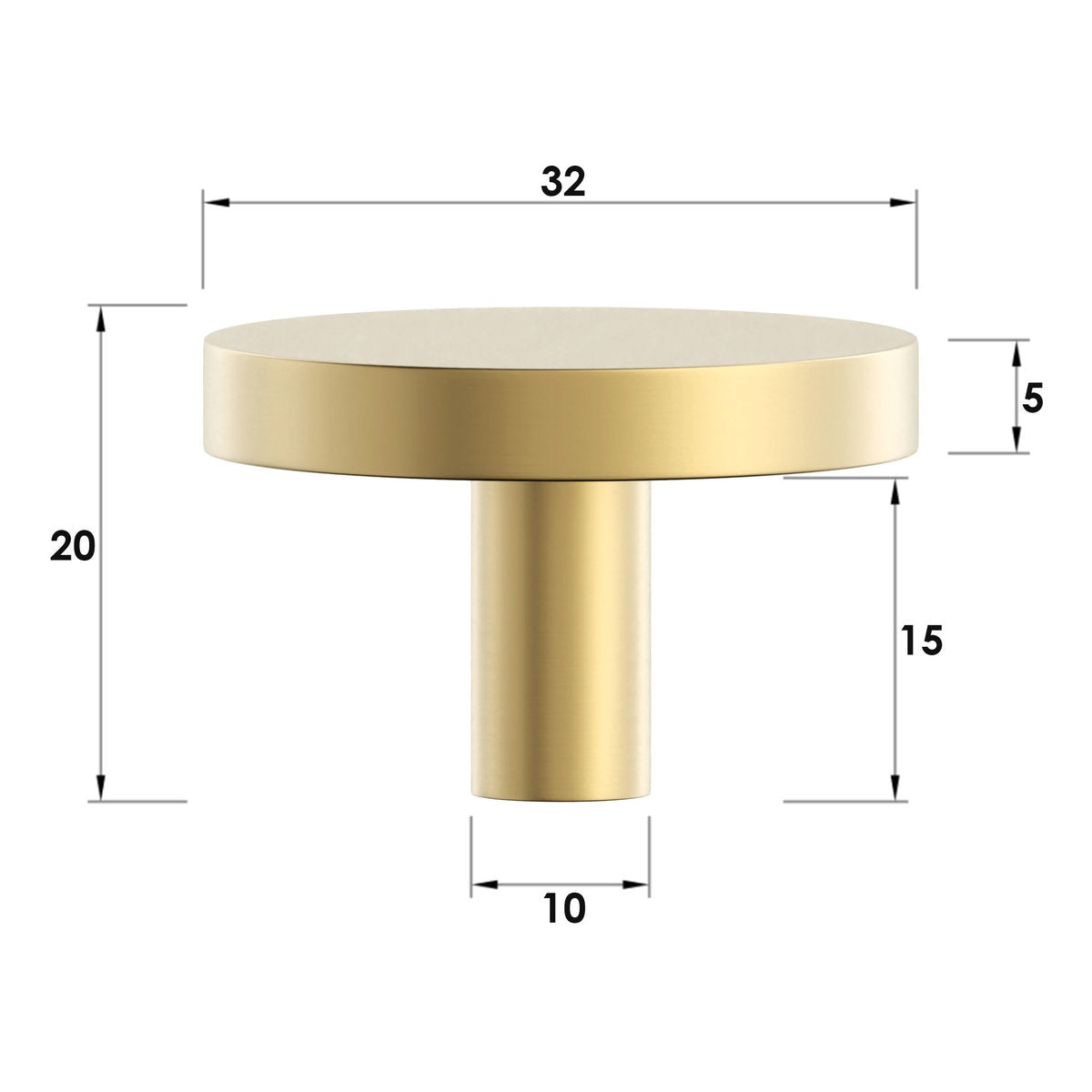 Otti Chloe - Brushed Brass 32mm Handle