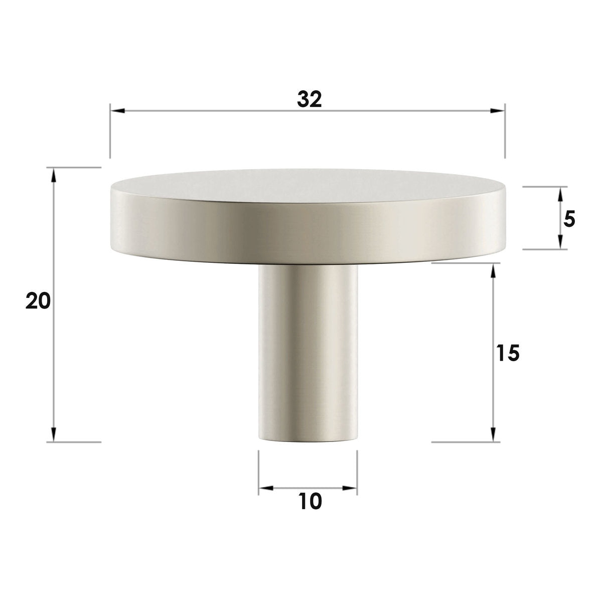 Otti Chloe - Brushed Nickel 32mm Handle