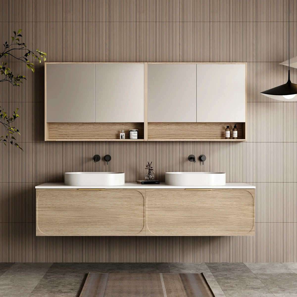 Cassa Design Cicero 1800mm Shaving Cabinet, Natural Oak