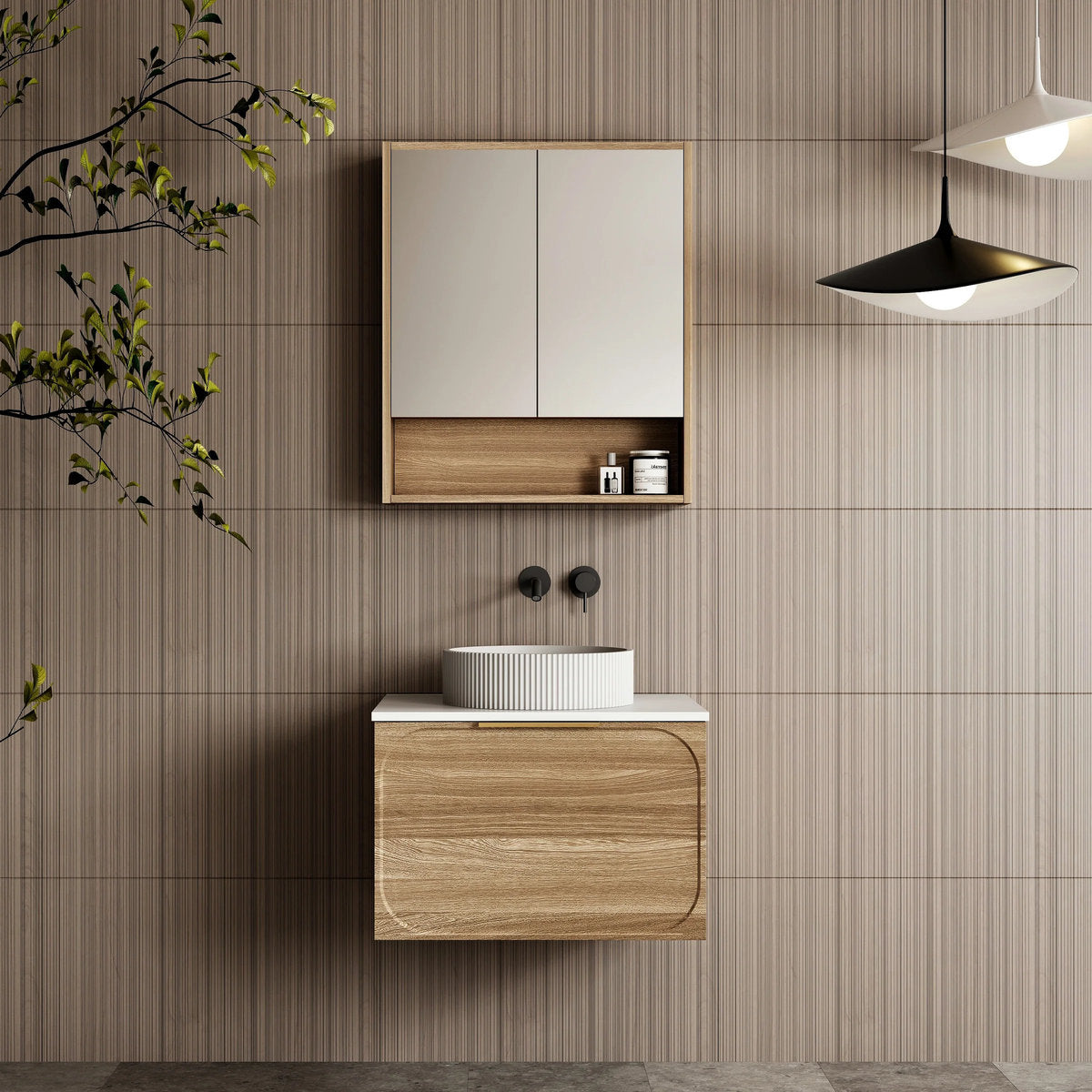 Cassa Design Cicero 600mm Shaving Cabinet, Walnut