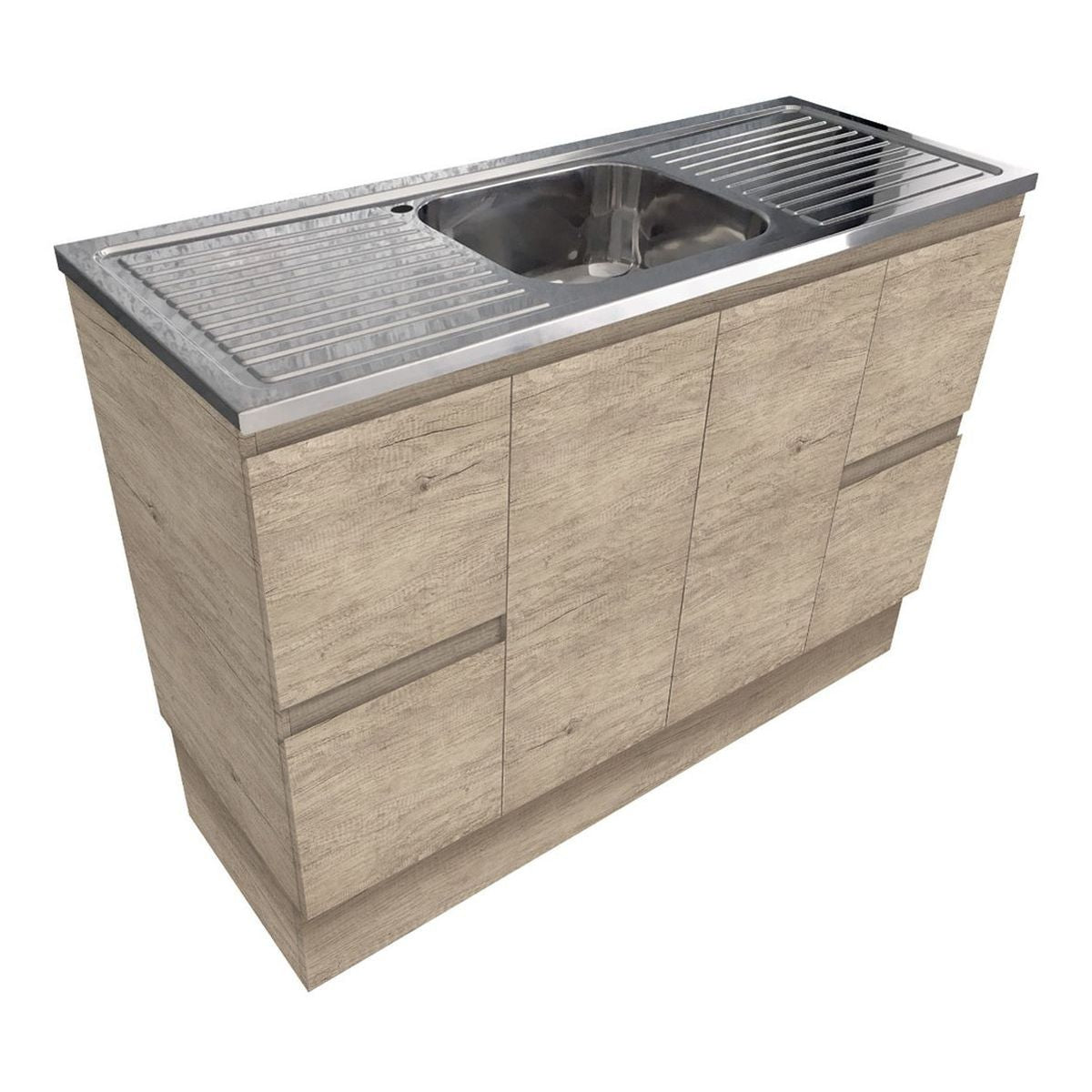 Fienza Citi Edge Scandi Oak 1200 Vanity on Kickboard