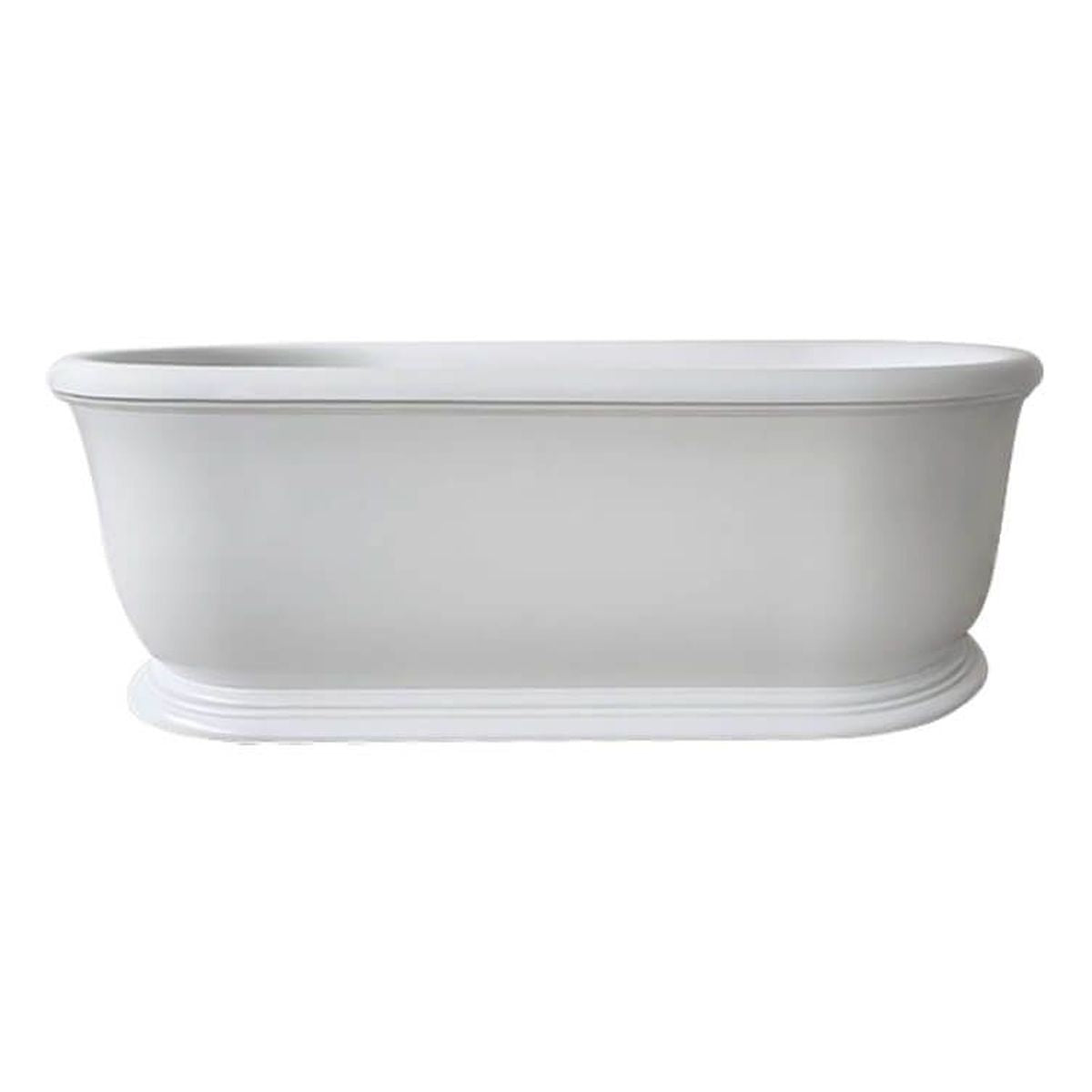 Camden 180 x 85 TitanCast Solid Surface Freestanding Bath - Satin Silk White