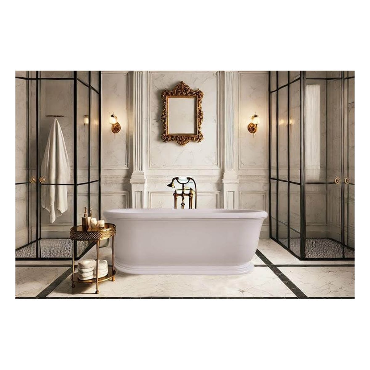 Camden 180 x 85 TitanCast Solid Surface Freestanding Bath - Satin Silk White