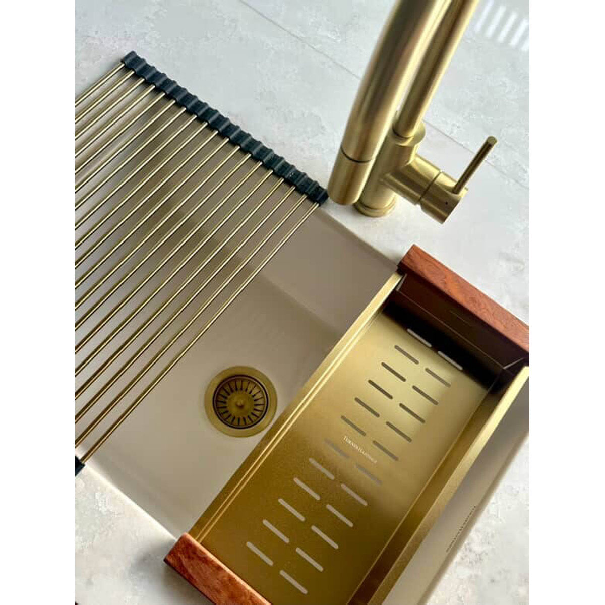 Turner Hastings Sink Colander 43 x 19 - Brushed Brass