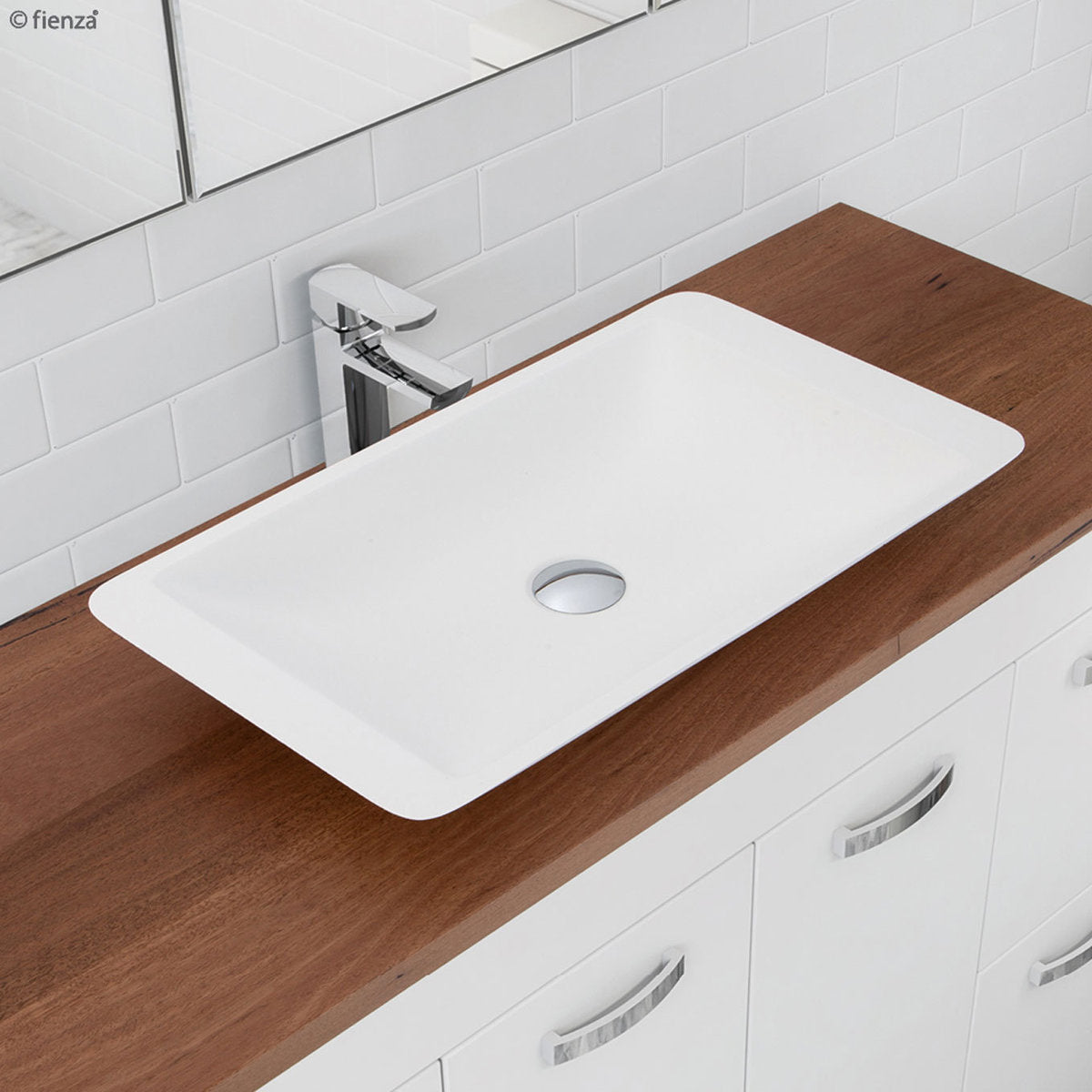 Fienza Classique 600 Solid Surface Above Counter Basin, Matte White