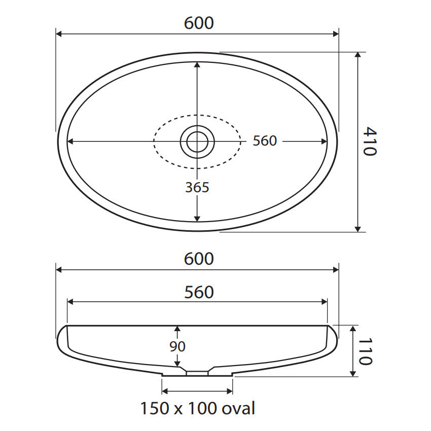 Fienza Antonia Solid Surface Above Counter Basin