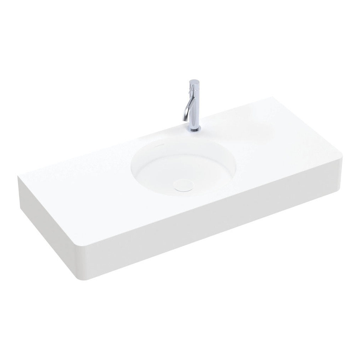 Fienza Encanto 1000 Solid Surface Wall Basin, 1 Tap Hole
