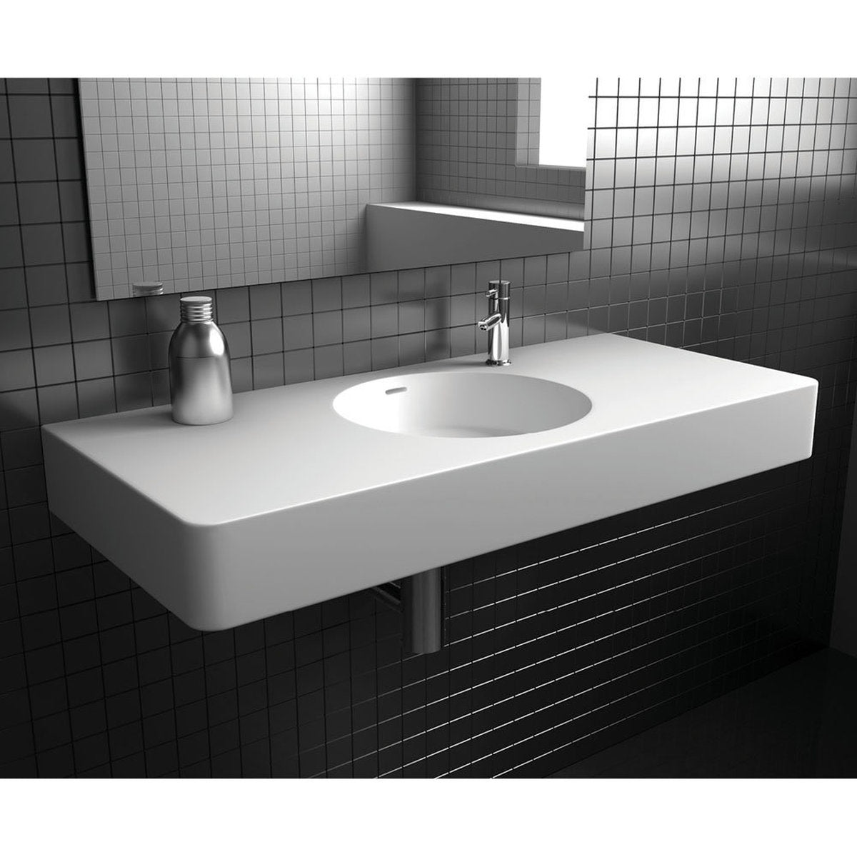 Fienza Encanto 1000 Solid Surface Wall Basin, 1 Tap Hole