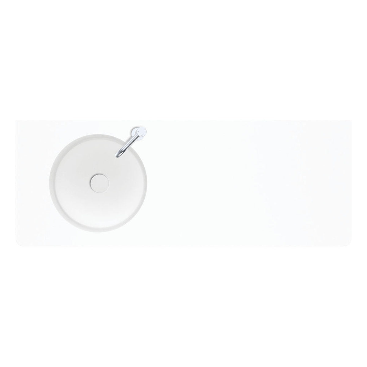 Fienza Encanto 1200 Solid Surface Wall Basin, Left-Hand Bowl, 1 Tap Hole