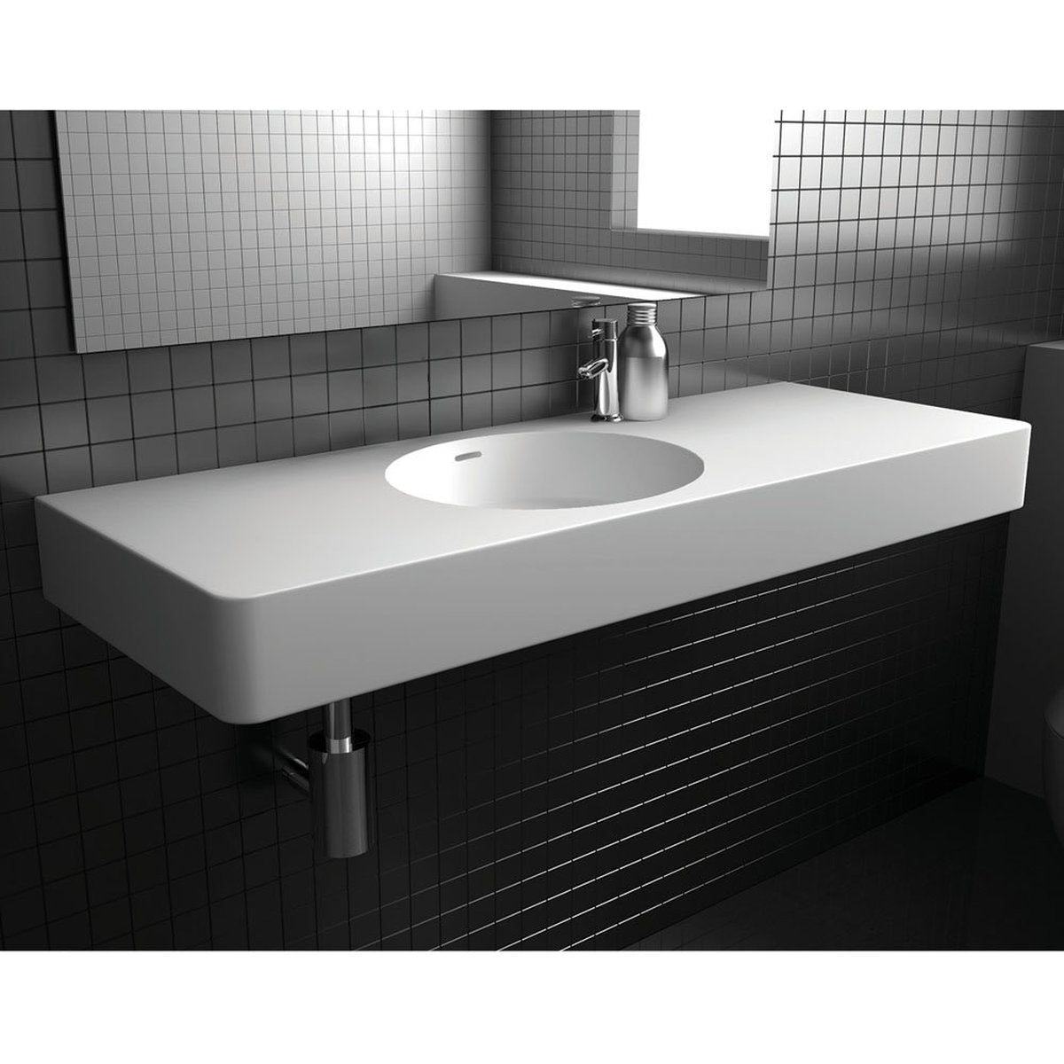 Fienza Encanto 1200 Solid Surface Wall Basin, Centre Bowl, 1 Tap Hole