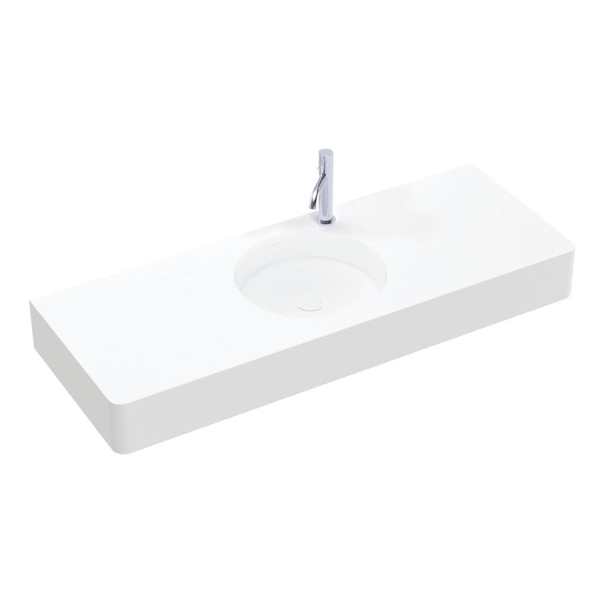 Fienza Encanto 1200 Solid Surface Wall Basin, Centre Bowl, 1 Tap Hole
