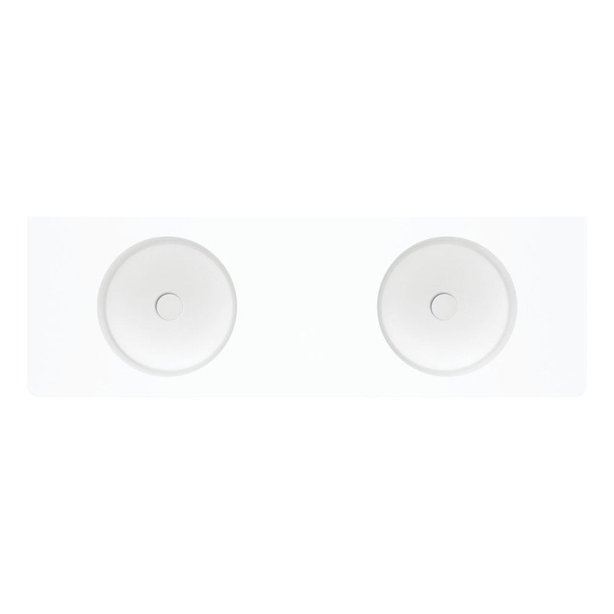 Fienza Encanto 1400 Solid Surface Wall Basin, Double Bowl, No Tap Hole