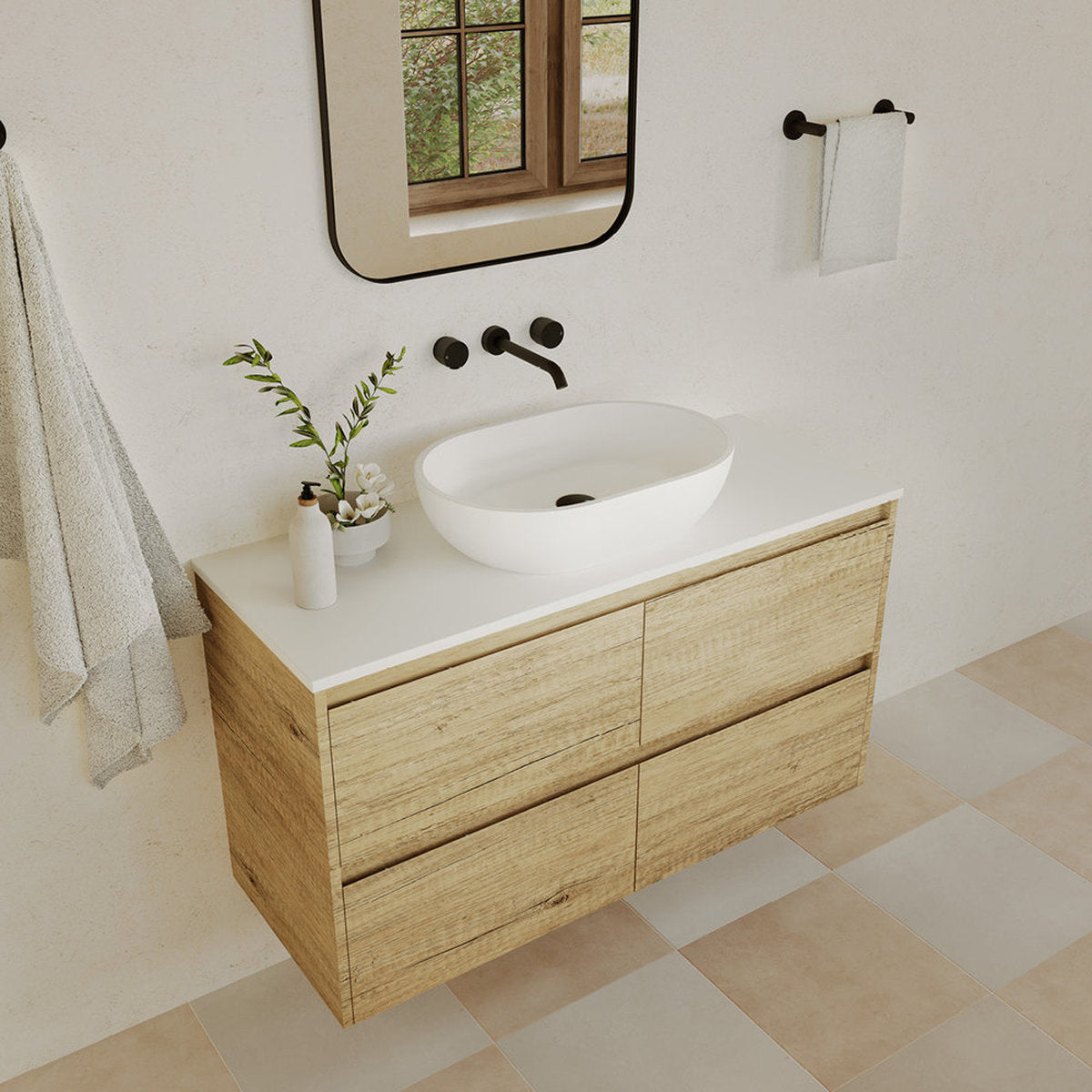 Fienza Nero Solid Surface Above Counter Basin