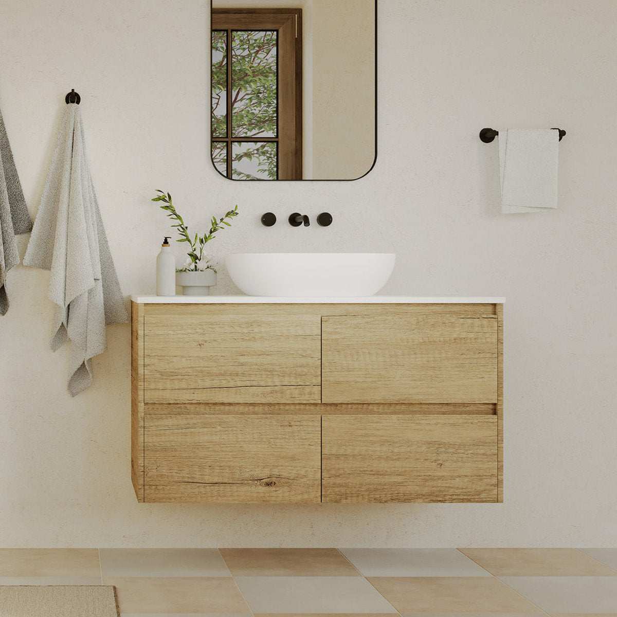 Fienza Nero Solid Surface Above Counter Basin