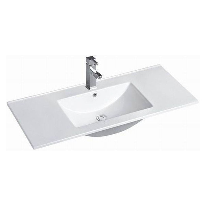 Otti Slim Line Ceramic Top with Taphole & Overflow 900