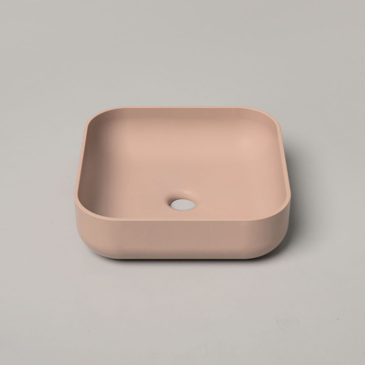 Nood Surface Mount Cube Basin in Blush Pink