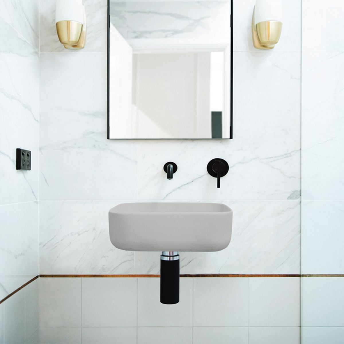 Nood Wall Mount Cube Basin in Cloud