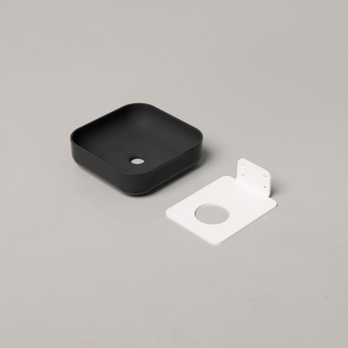 Nood Wall Mount Cube Basin in Charcoal