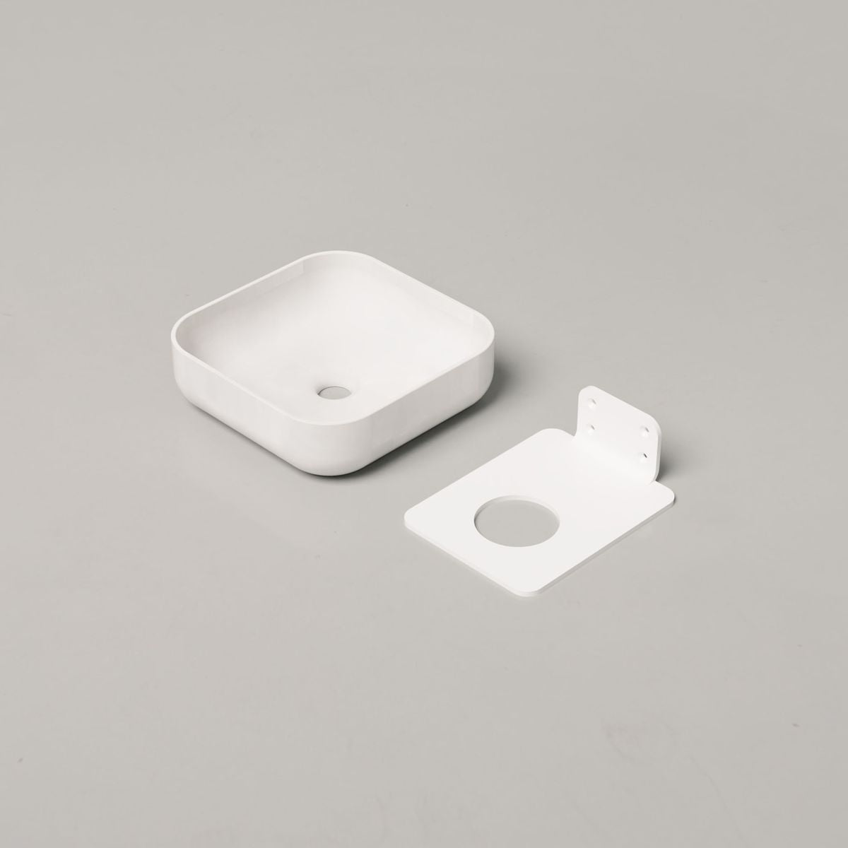Nood Wall Mount Cube Basin in Ivory