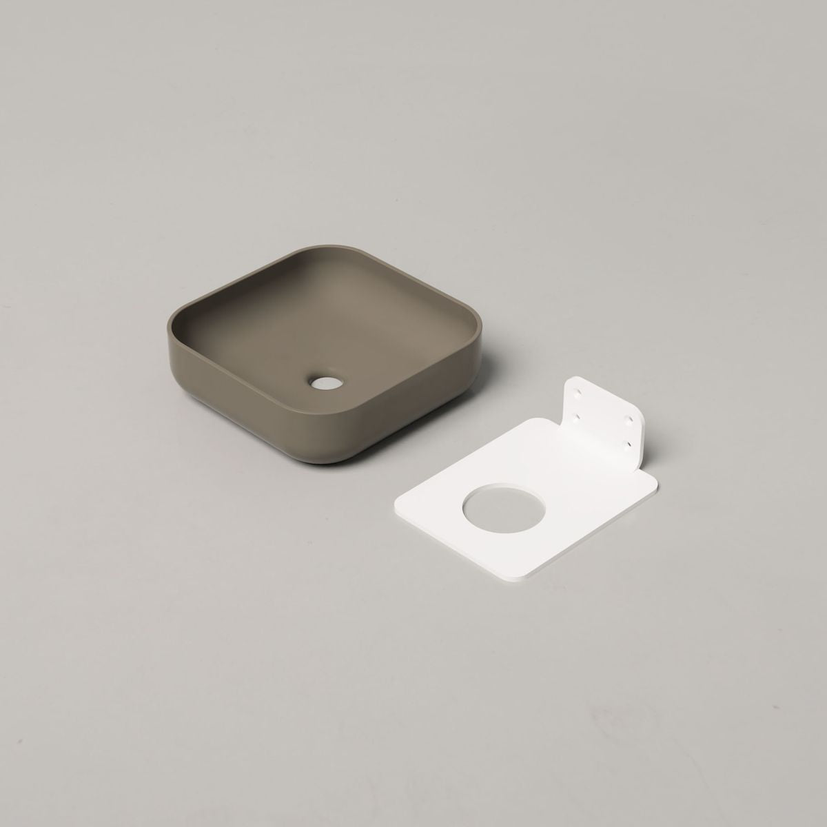 Nood Wall Mount Cube Basin in Olive