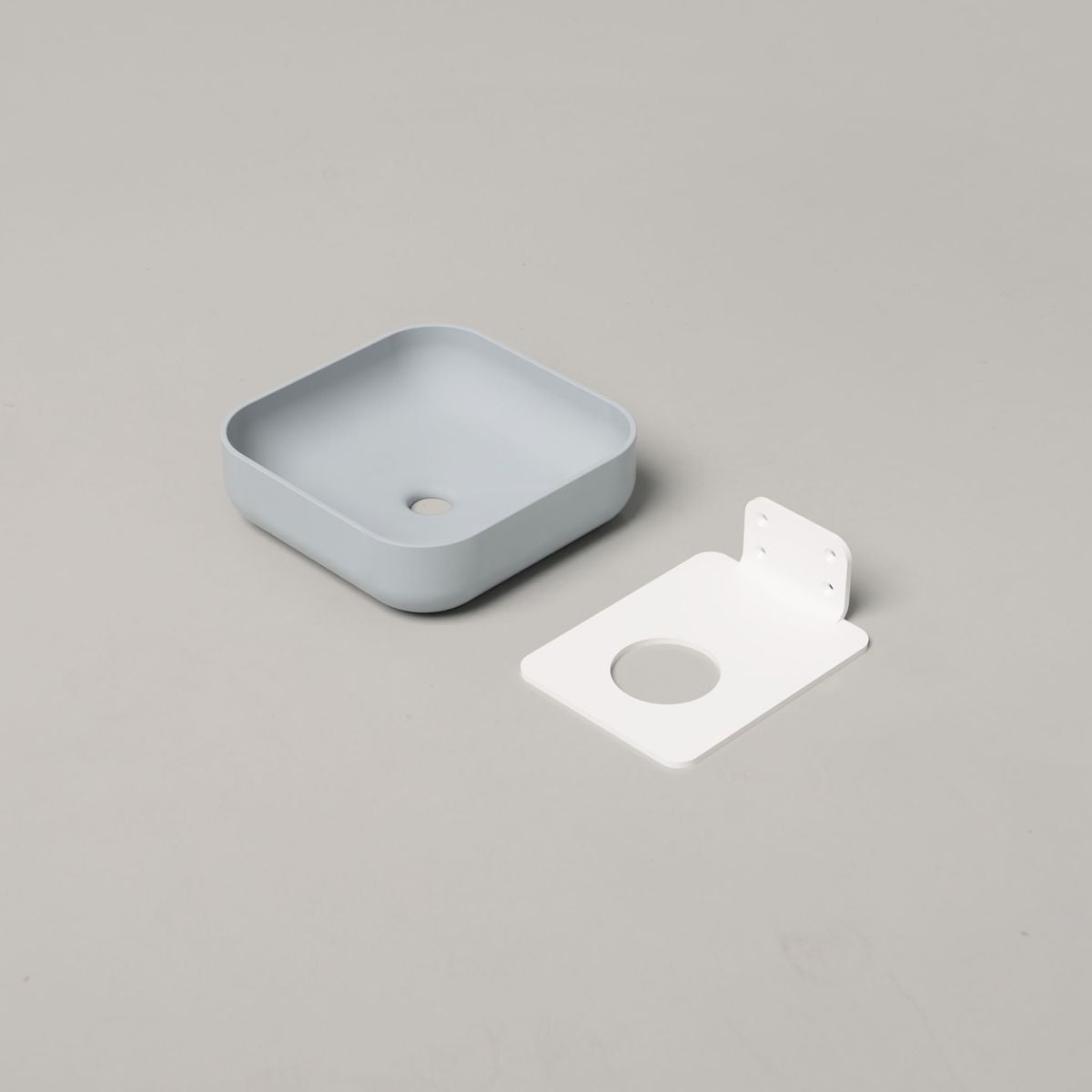 Nood Wall Mount Cube Basin in Powder Blue
